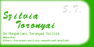 szilvia toronyai business card